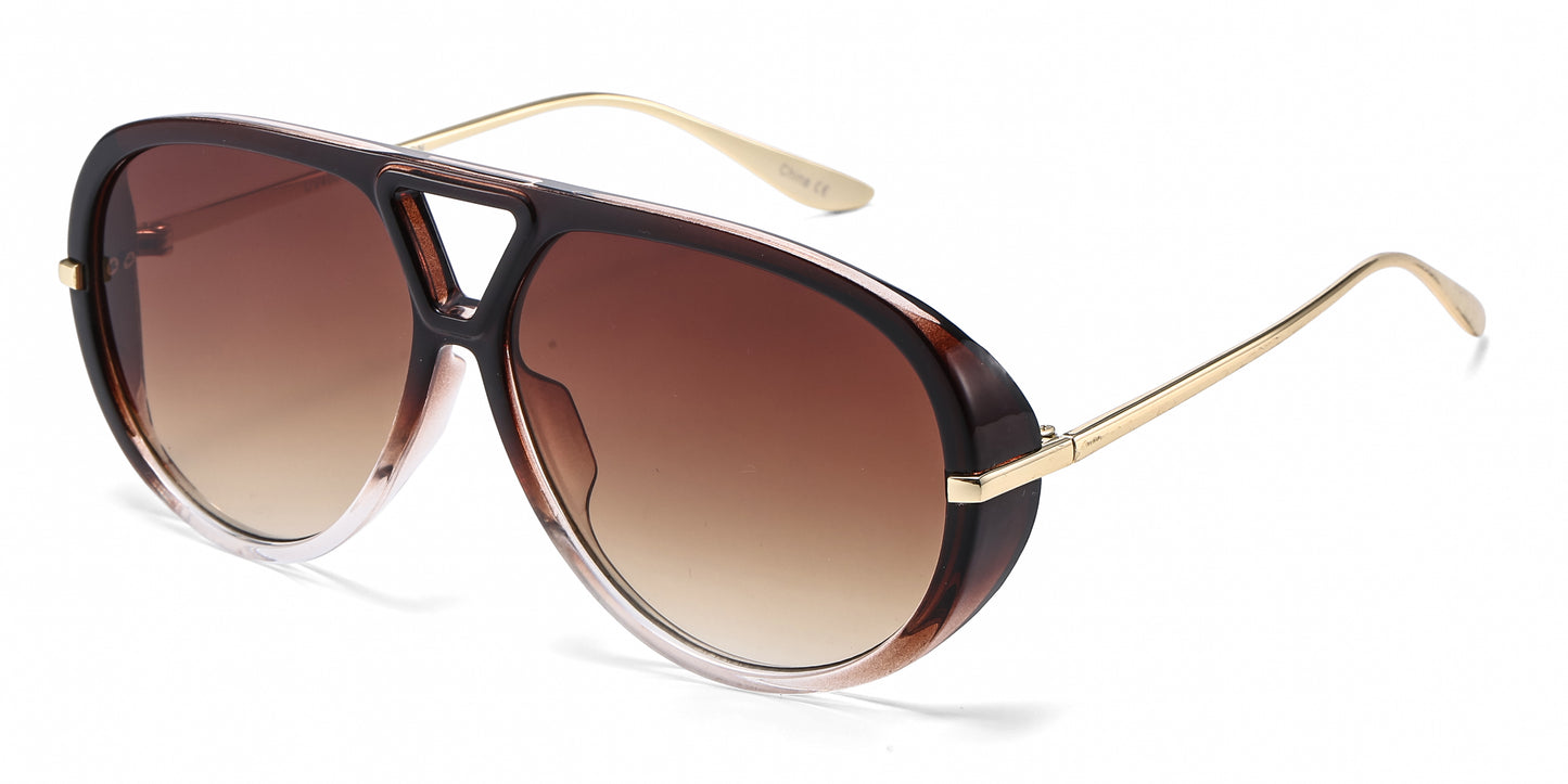8150 - Oversized Thick Aviator Plastic Sunglasses
