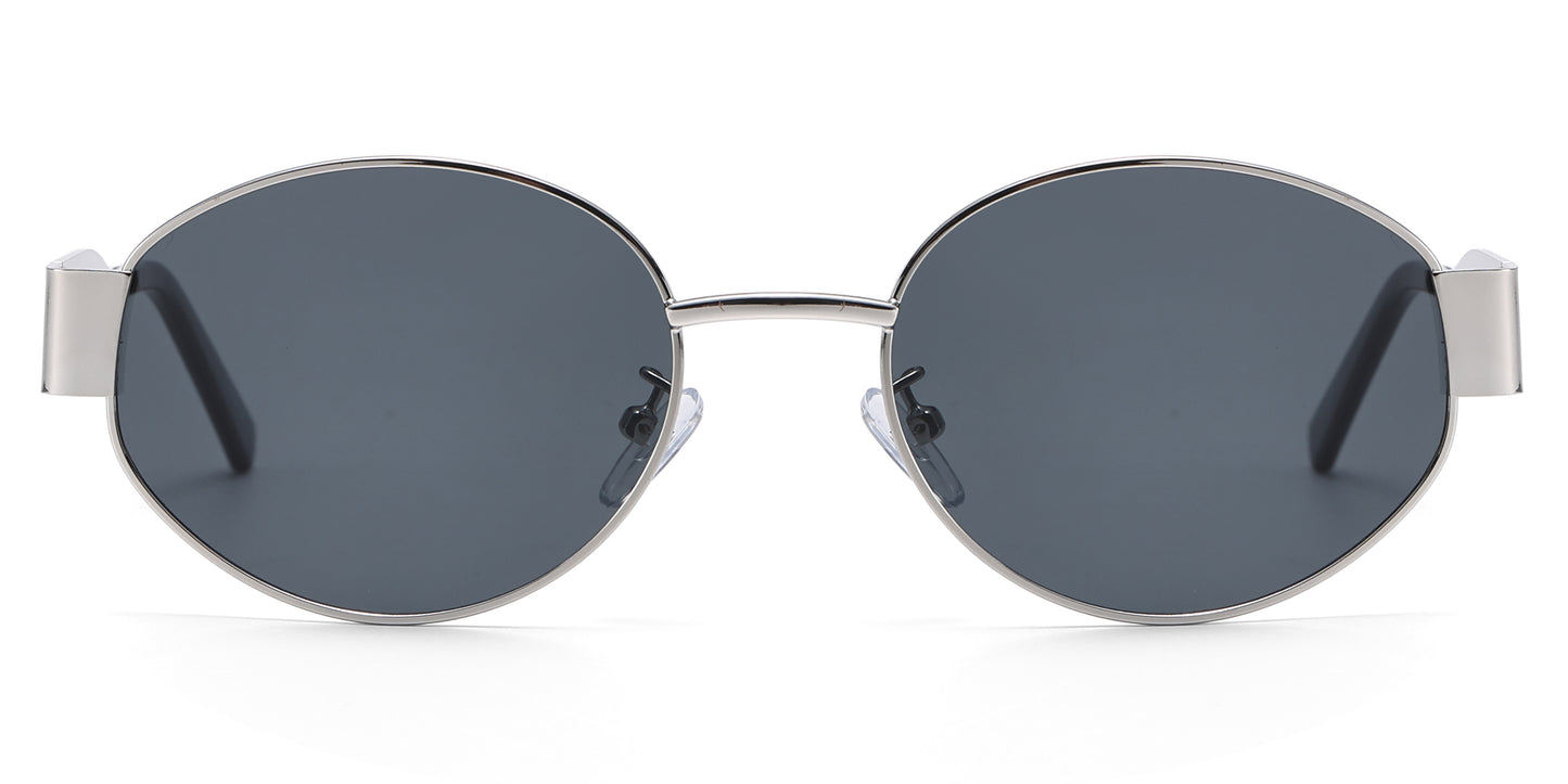 8151 - Oval Fashion Metal Sunglasses
