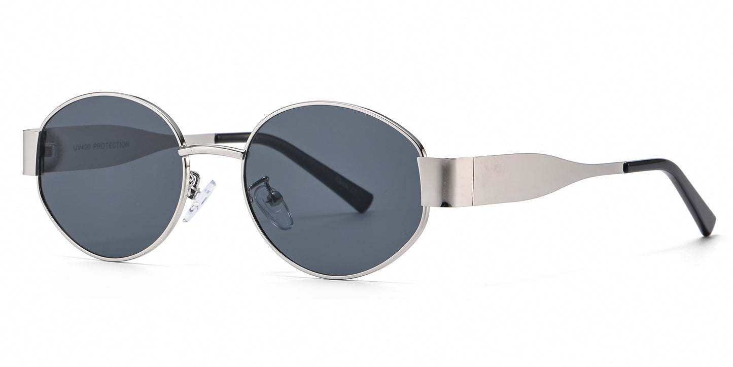 8151 - Oval Fashion Metal Sunglasses
