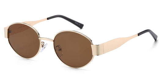 8151 - Oval Fashion Metal Sunglasses