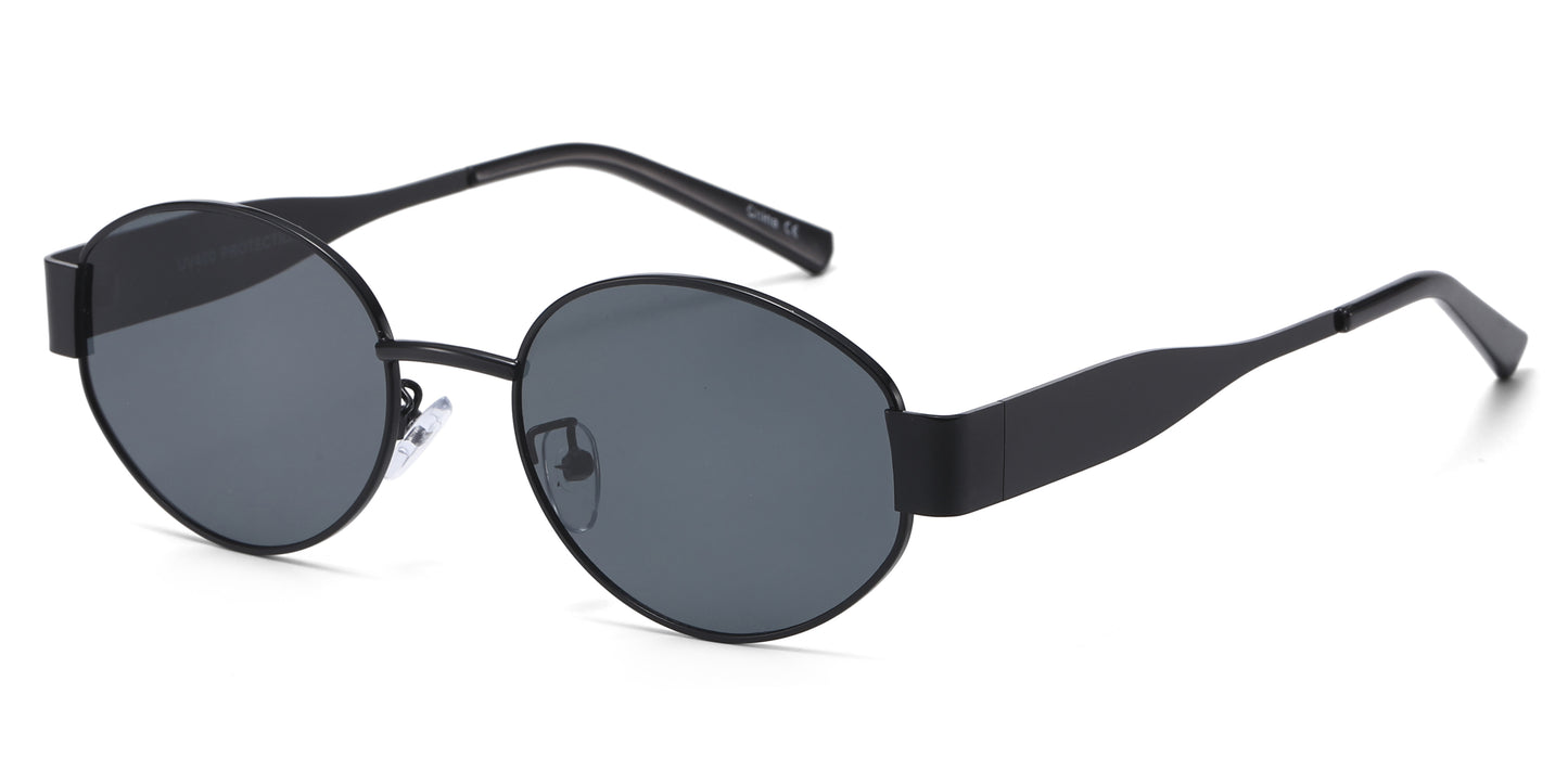 8151 - Oval Fashion Metal Sunglasses