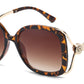 8152 - Large Square Butterfly with Temple Cut Out Womens Fashion Plastic Sunglasses