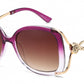8152 - Large Square Butterfly with Temple Cut Out Womens Fashion Plastic Sunglasses