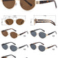 8153 - Oval Fashion Metal Sunglasses with Plastic Temple