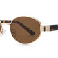 8153 - Oval Fashion Metal Sunglasses with Plastic Temple