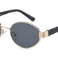 8153 - Oval Fashion Metal Sunglasses with Plastic Temple