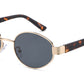 8153 - Oval Fashion Metal Sunglasses with Plastic Temple