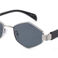 8154 - Hexagon Retro Metal Sunglasses