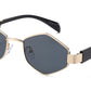 8154 - Hexagon Retro Metal Sunglasses