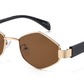 8154 - Hexagon Retro Metal Sunglasses