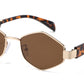 8154 - Hexagon Retro Metal Sunglasses