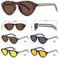 8155 - Geometric Cat Eye Plastic Sunglasses
