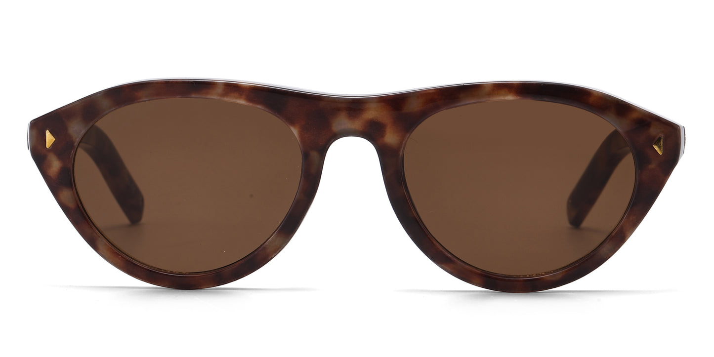 8155 - Geometric Cat Eye Plastic Sunglasses