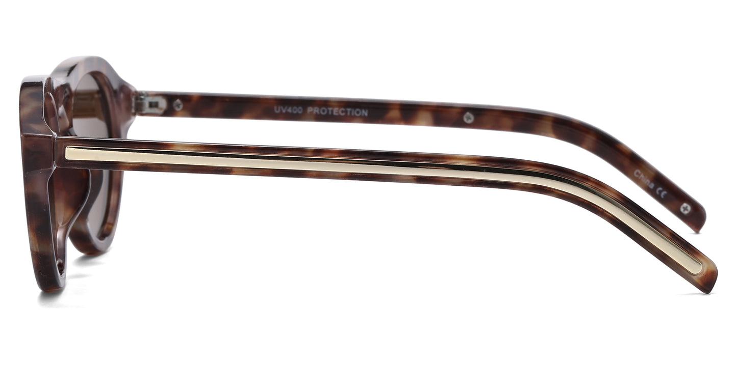 8155 - Geometric Cat Eye Plastic Sunglasses