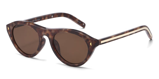 8155 - Geometric Cat Eye Plastic Sunglasses