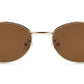 8156 - Rectangular Metal Sunglasses with Metal Temple