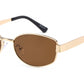 8156 - Rectangular Metal Sunglasses with Metal Temple