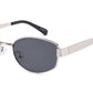 8156 - Rectangular Metal Sunglasses with Metal Temple