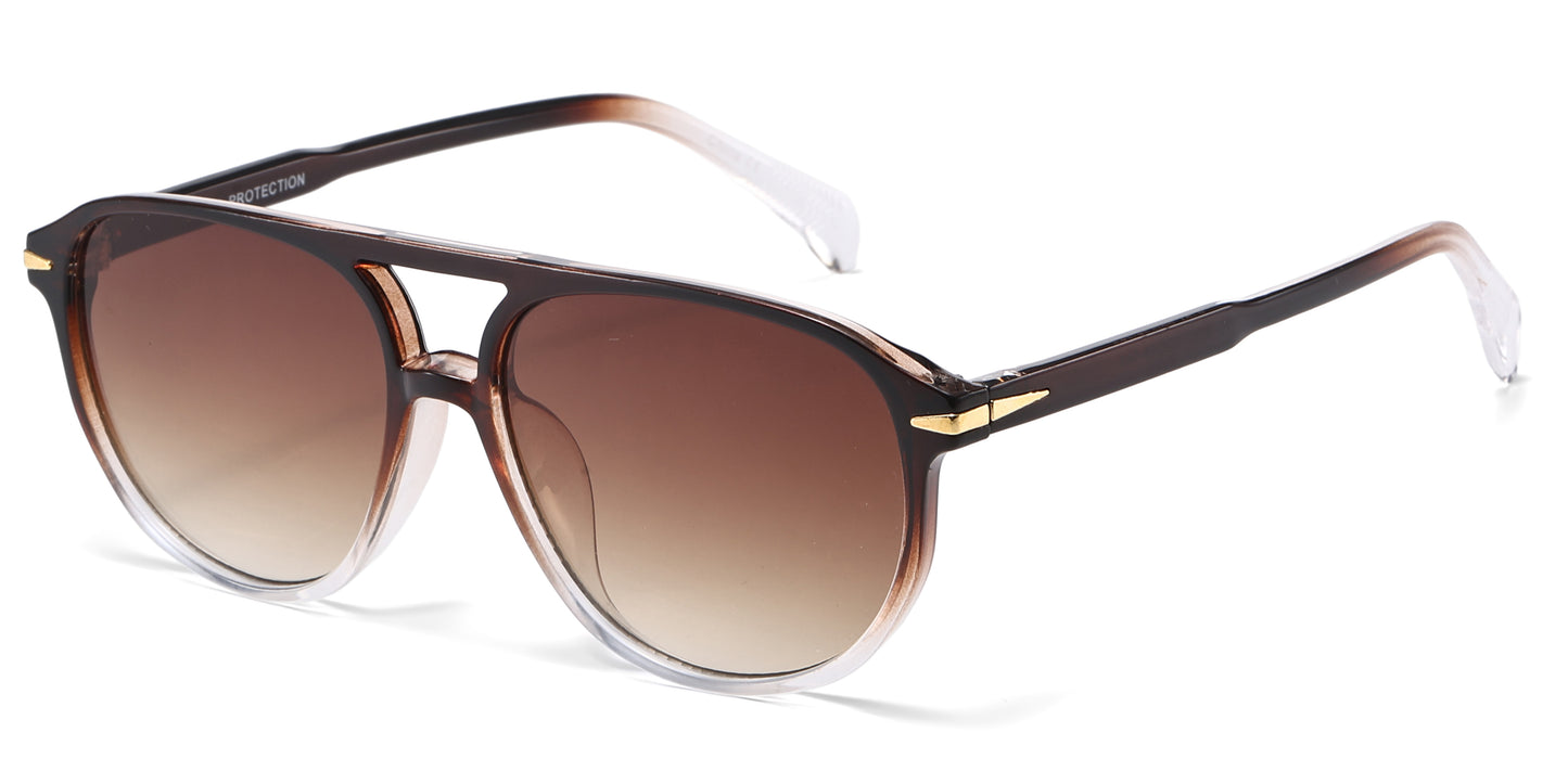 8157 - Modern Aviator Plastic Sunglasses