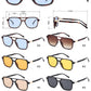 8158 - Brow Bar Square Aviator Plastic Sunglasses