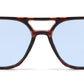 8158 - Brow Bar Square Aviator Plastic Sunglasses