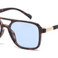 8158 - Brow Bar Square Aviator Plastic Sunglasses