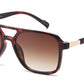8158 - Brow Bar Square Aviator Plastic Sunglasses