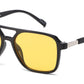 8158 - Brow Bar Square Aviator Plastic Sunglasses