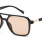 8158 - Brow Bar Square Aviator Plastic Sunglasses