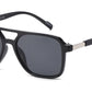 8158 - Brow Bar Square Aviator Plastic Sunglasses