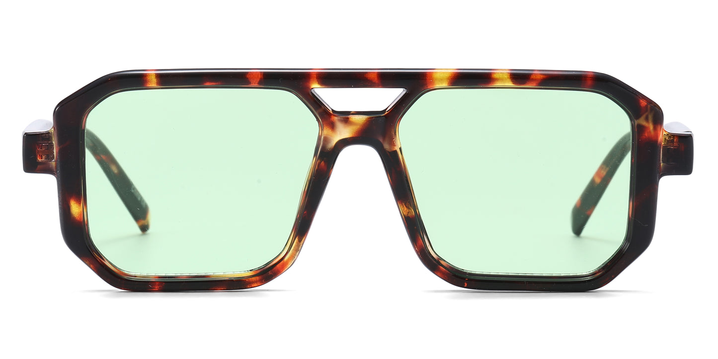 8186 - Squared Fashion Aviator Plastic Sunglasses