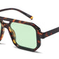 8186 - Squared Fashion Aviator Plastic Sunglasses