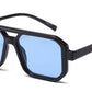 8186 - Squared Fashion Aviator Plastic Sunglasses