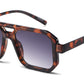 8186 - Squared Fashion Aviator Plastic Sunglasses