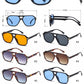 8187 - Classic Square Aviator Plastic Sunglasses