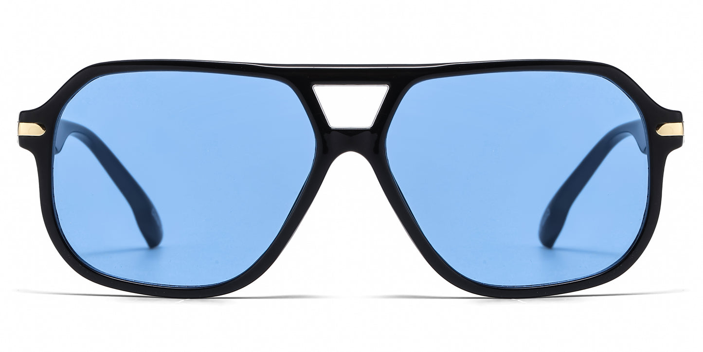 8187 - Classic Square Aviator Plastic Sunglasses