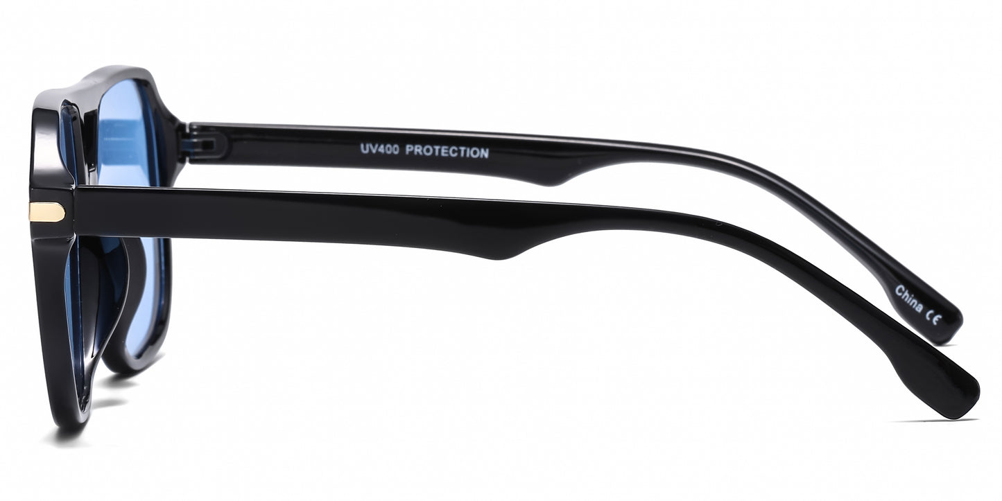 8187 - Classic Square Aviator Plastic Sunglasses