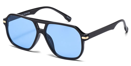 8187 - Classic Square Aviator Plastic Sunglasses