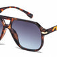 8187 - Classic Square Aviator Plastic Sunglasses
