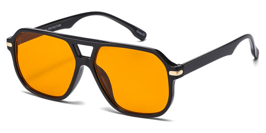 8187 - Classic Square Aviator Plastic Sunglasses