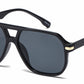 8187 - Classic Square Aviator Plastic Sunglasses