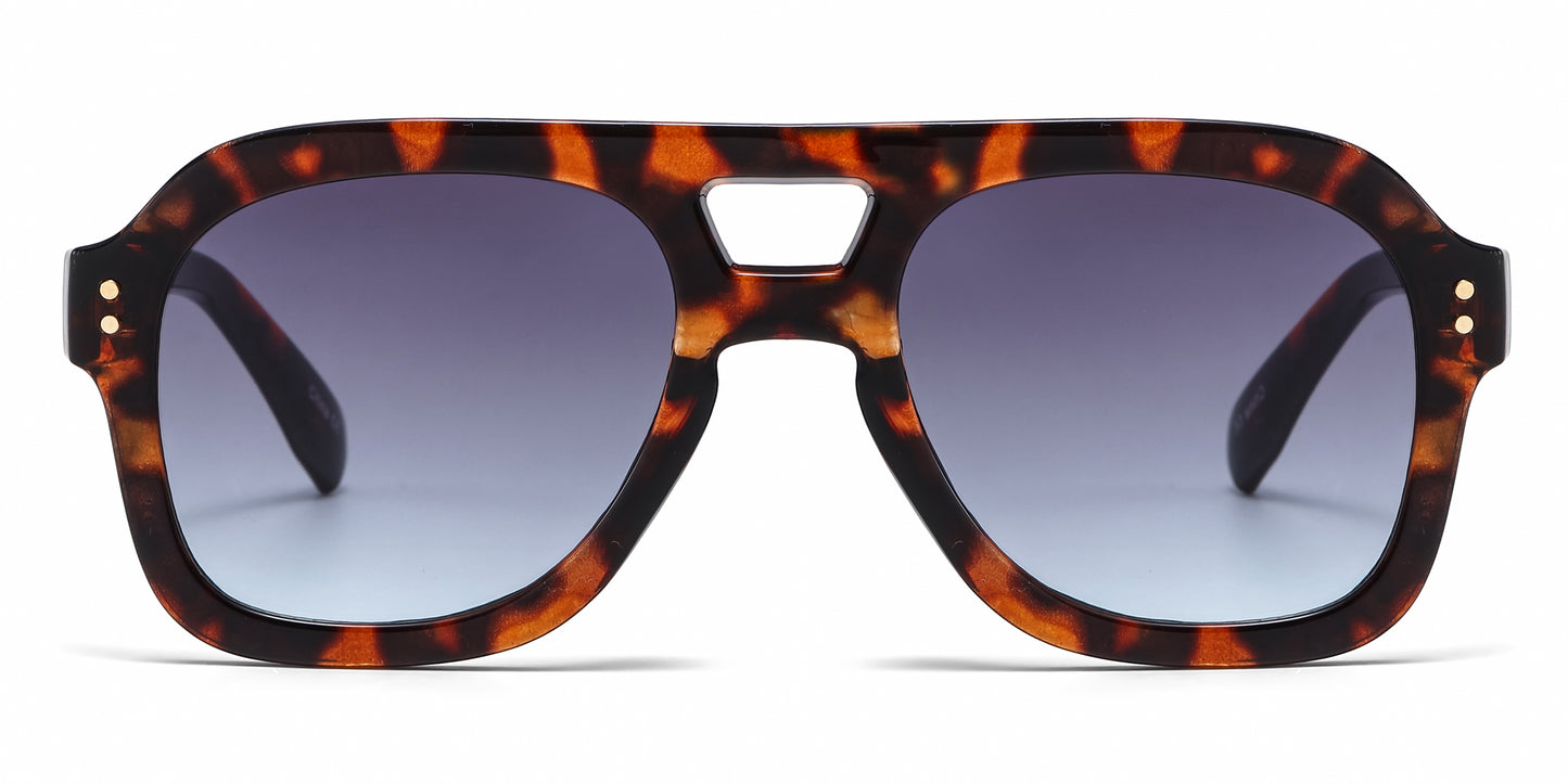 8188 - Bold Square Aviator Plastic Sunglasses