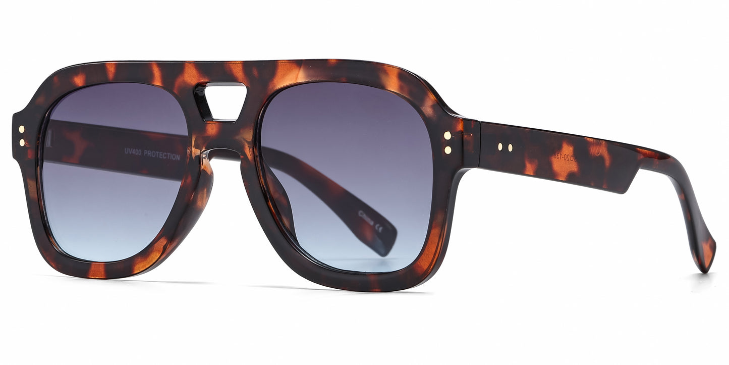 8188 - Bold Square Aviator Plastic Sunglasses