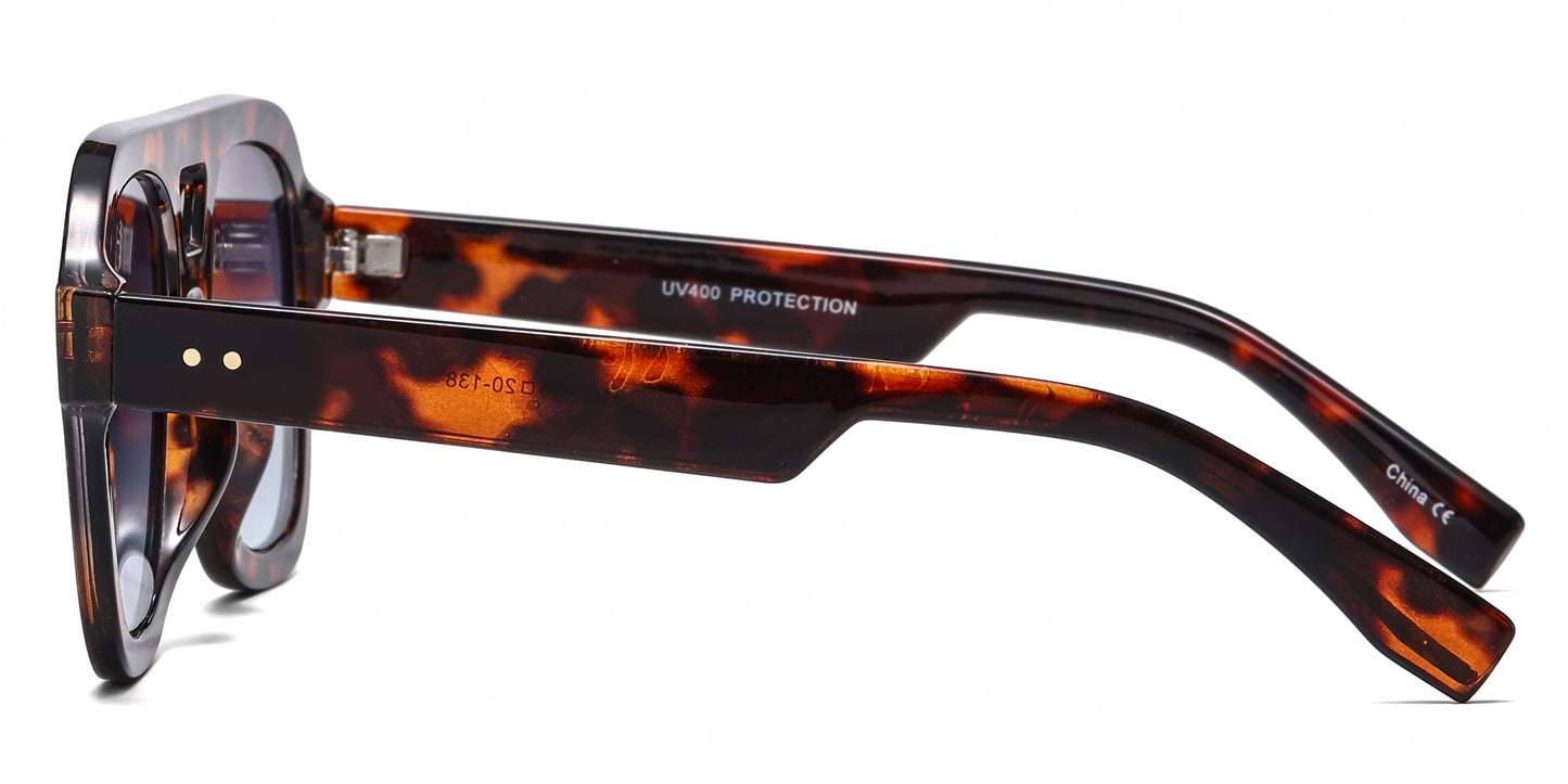 8188 - Bold Square Aviator Plastic Sunglasses