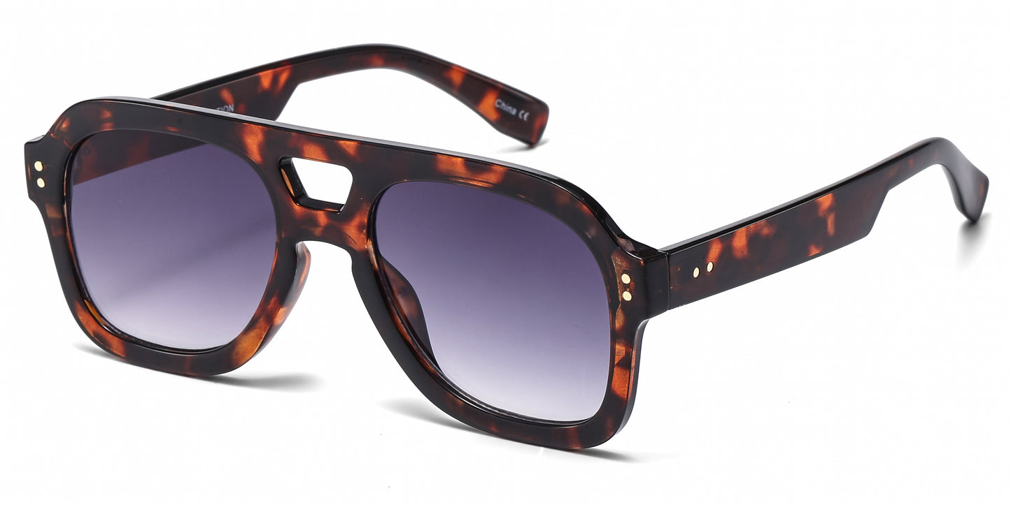 8188 - Bold Square Aviator Plastic Sunglasses