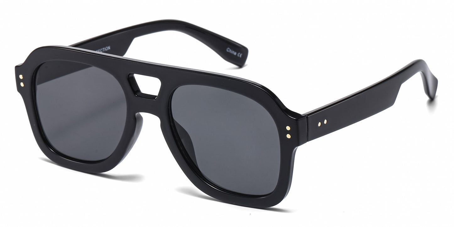 8188 - Bold Square Aviator Plastic Sunglasses