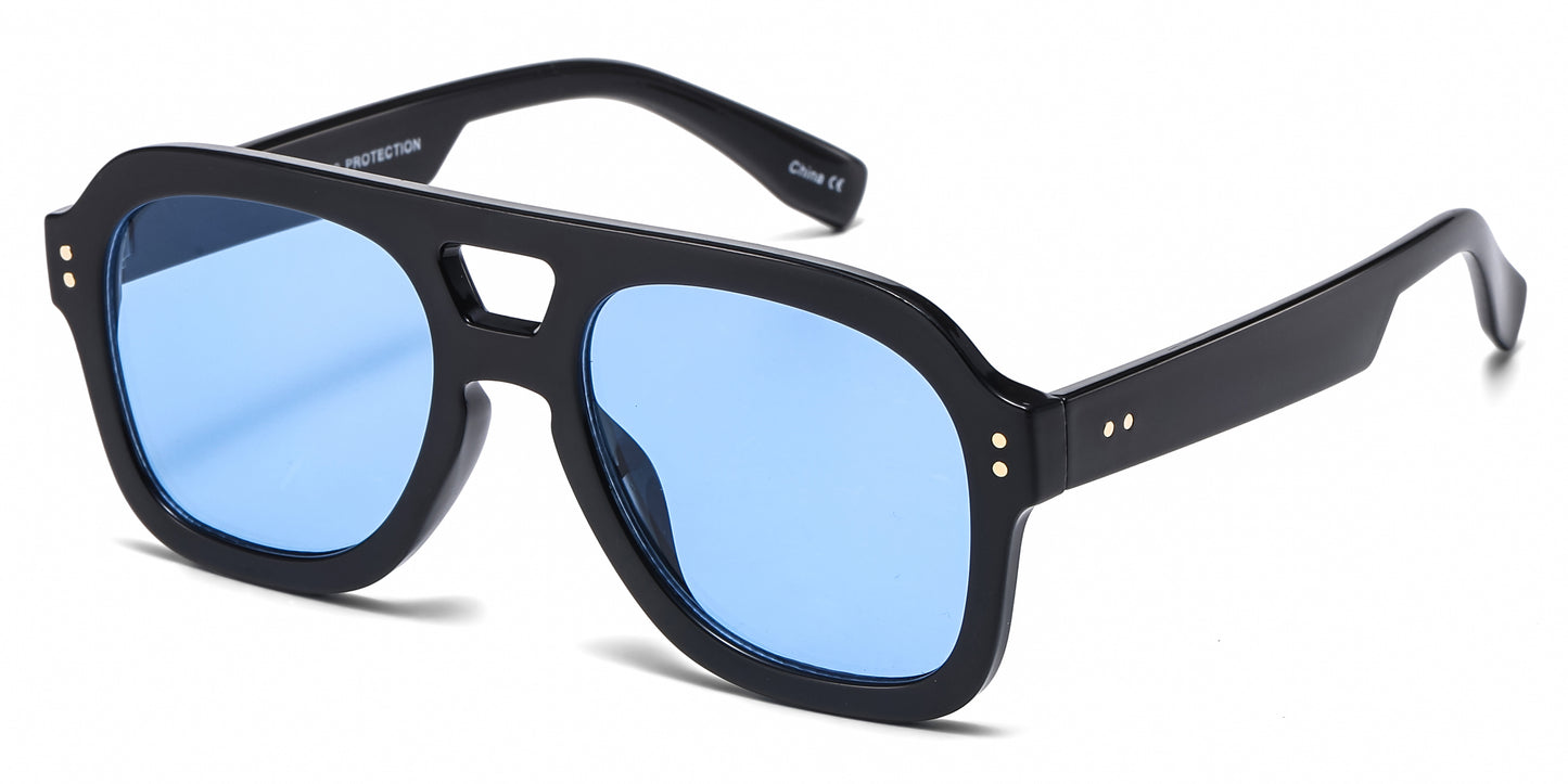 8188 - Bold Square Aviator Plastic Sunglasses