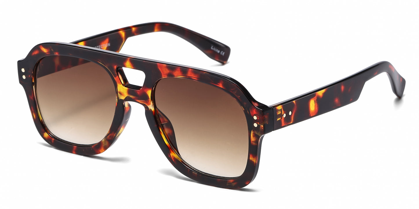 8188 - Bold Square Aviator Plastic Sunglasses