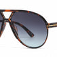 8189 - Oversized Tear Drop Aviator Plastic Sunglasses