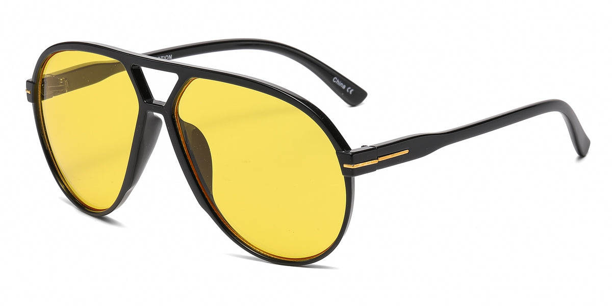 8189 - Oversized Tear Drop Aviator Plastic Sunglasses